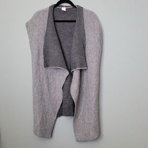 Lole Freddie Lagenlook 2 Tone Open Sleeveless Wool Blend Long Cardigan One Size